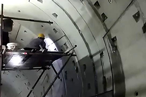 秦皇岛地铁堵漏现场视频